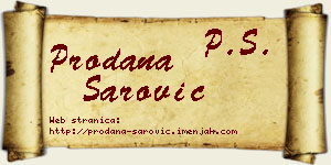 Prodana Šarović vizit kartica